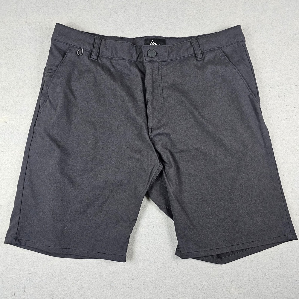 Imperial Motion Liberty Shorts Mens 34 Black Slim Fit 9in Inseam Casual Travel